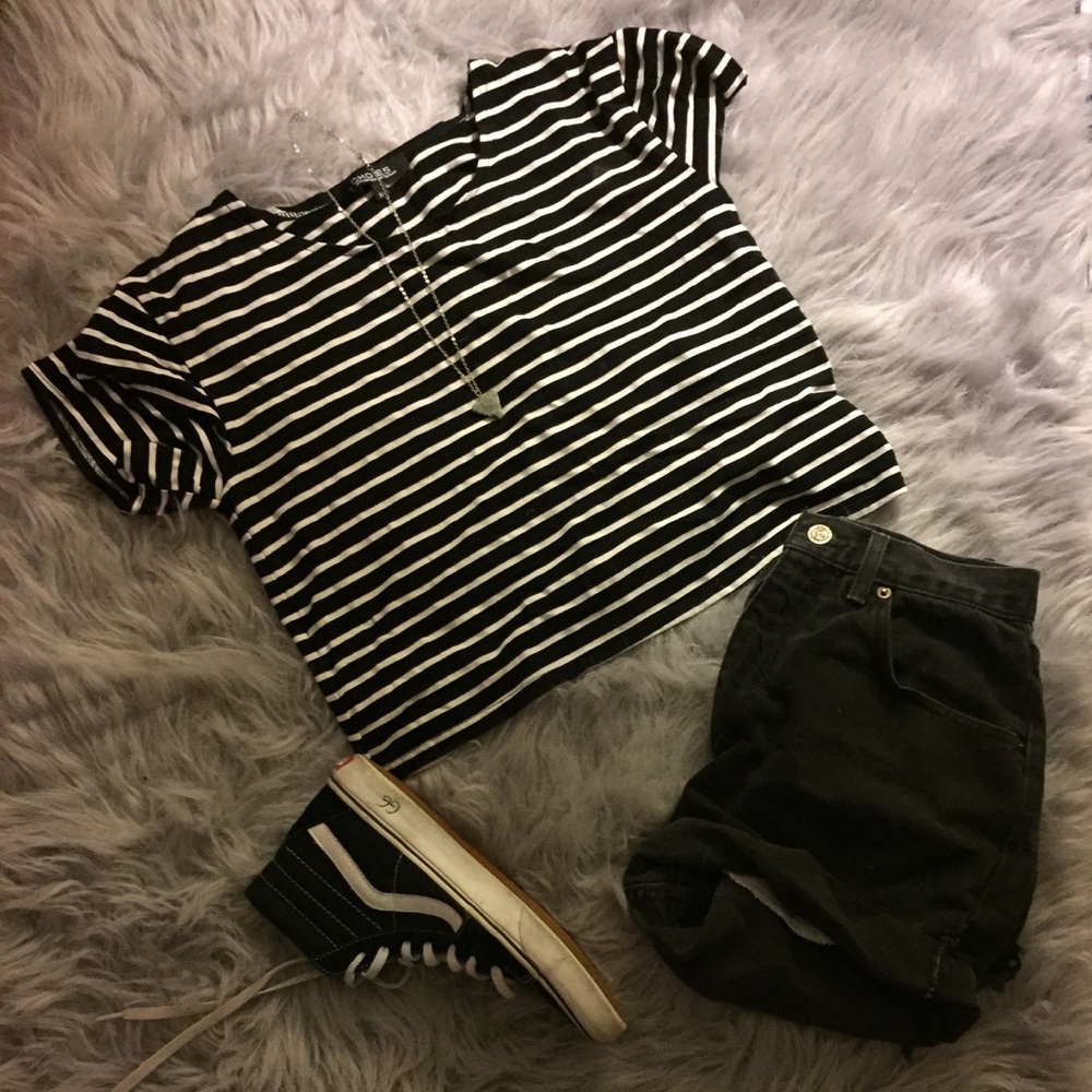 Choies striped crop top